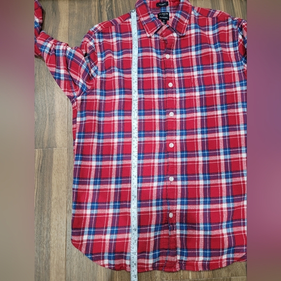 J. Crew Red and Blue Plaid Men's Shirt - Picture 8 of 9